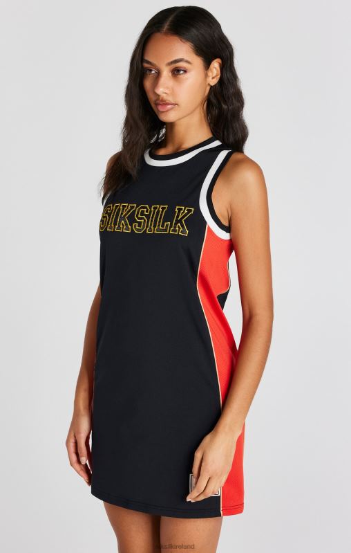 SikSilk Women Black Panelled Basketball Dress XTFJ147 Apparel