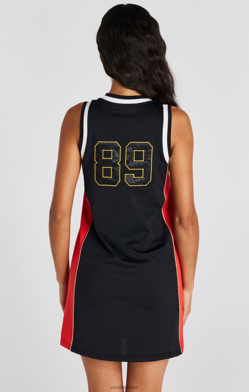 SikSilk Women Black Panelled Basketball Dress XTFJ147 Apparel