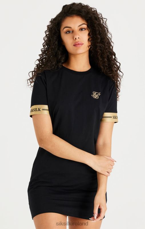 SikSilk Women Black T-Shirt Dress XTFJ143 Apparel