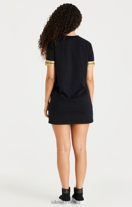 SikSilk Women Black T-Shirt Dress XTFJ143 Apparel