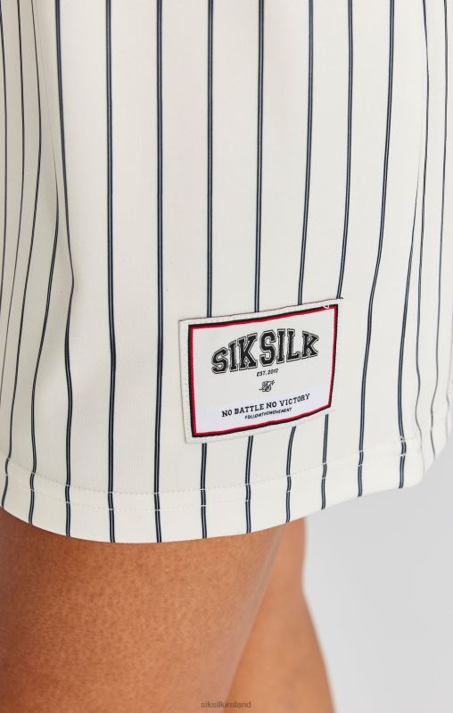 SikSilk Women Ecru Basketball Pinstripe Dress XTFJ144 Apparel