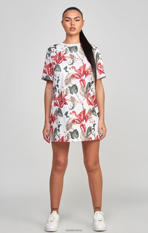 SikSilk Women Multi Retro Tropics Print T-Shirt Dress XTFJ149 Apparel