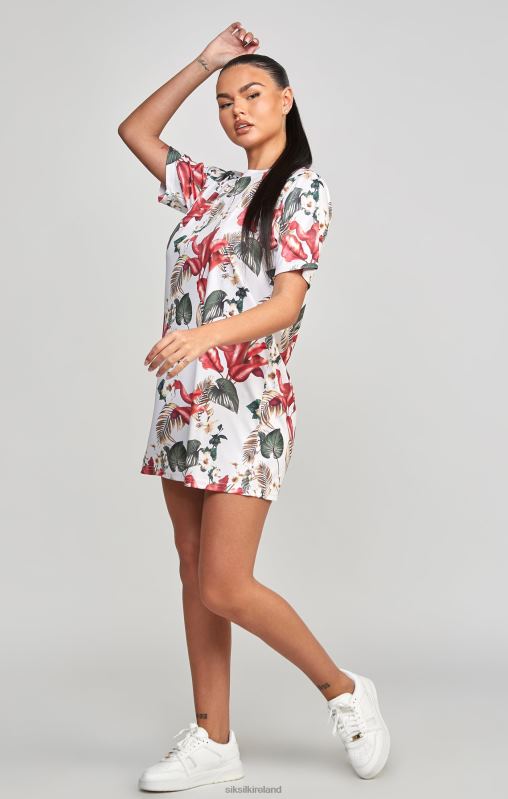 SikSilk Women Multi Retro Tropics Print T-Shirt Dress XTFJ149 Apparel