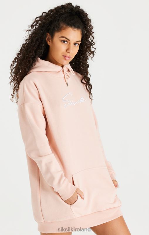 SikSilk Women Pink Oversize Hoodie Dress XTFJ152 Apparel