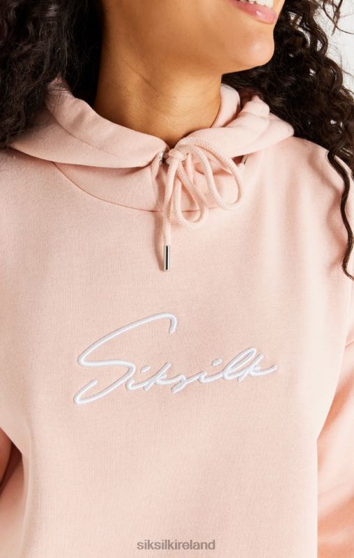 SikSilk Women Pink Oversize Hoodie Dress XTFJ152 Apparel