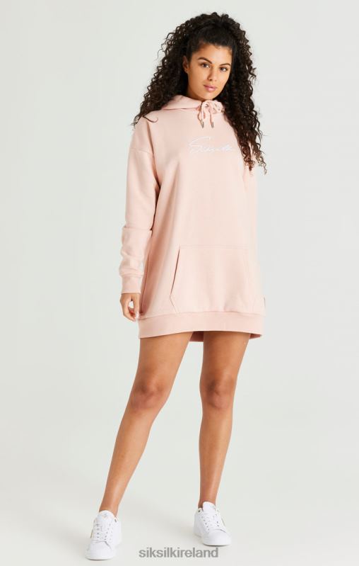 SikSilk Women Pink Oversize Hoodie Dress XTFJ152 Apparel