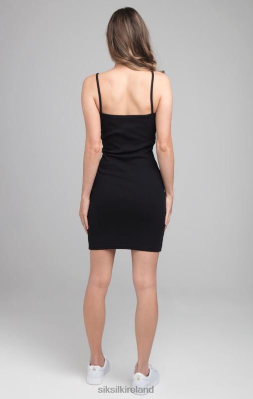 SikSilk Women Ribbed Bodycon Dress - Black XTFJ145 Apparel