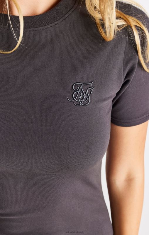 SikSilk Women Short Sleeve Taped Dress - Grey XTFJ155 Apparel