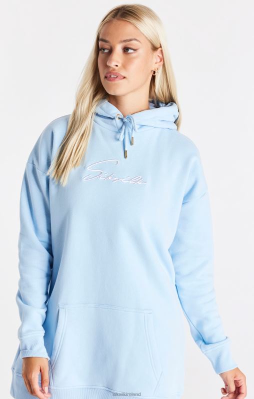 SikSilk Women Signature Essentials Hoodie Dress - Blue XTFJ148 Apparel