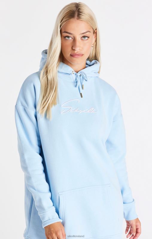 SikSilk Women Signature Essentials Hoodie Dress - Blue XTFJ148 Apparel