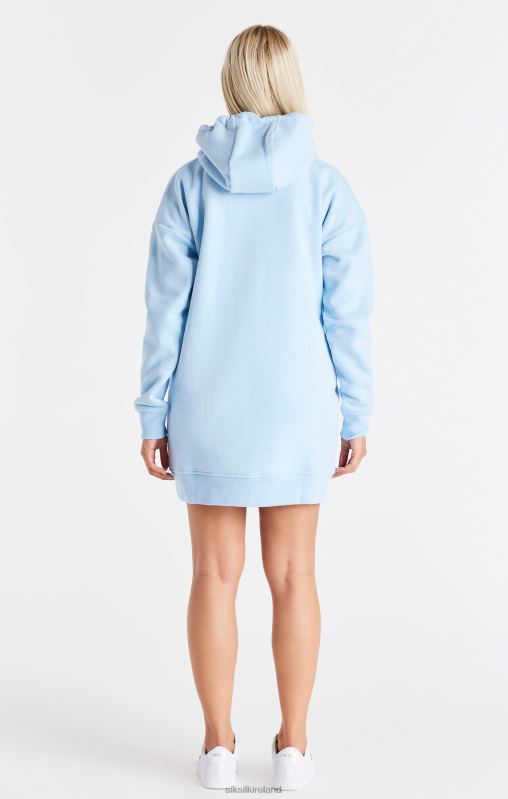 SikSilk Women Signature Essentials Hoodie Dress - Blue XTFJ148 Apparel