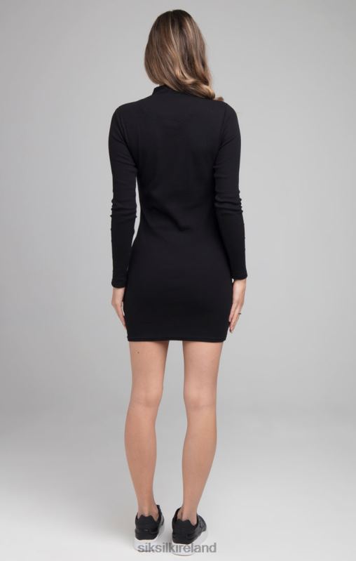 SikSilk Women Velocity Bodycon Dress - Black XTFJ153 Apparel