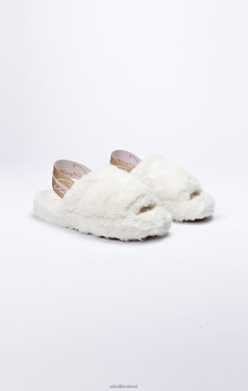 SikSilk Women White Fluffy Slide Slipper XTFJ271 Footwear