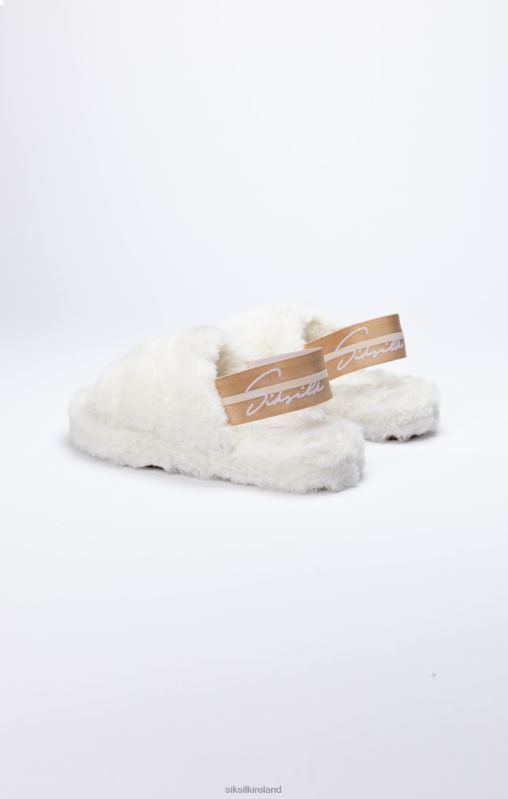 SikSilk Women White Fluffy Slide Slipper XTFJ271 Footwear