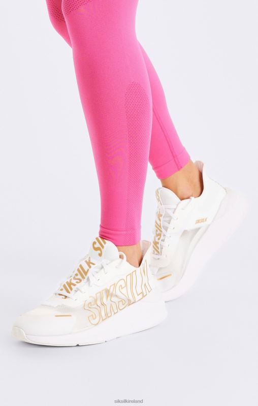 SikSilk Women White & Gold Mako Performance Trainer XTFJ253 Footwear