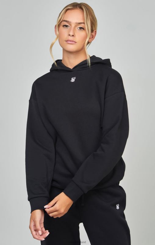 SikSilk Women Black Essential Overhead Hoodie XTFJ99 Apparel
