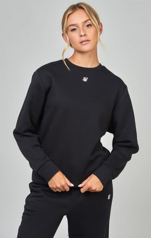 SikSilk Women Black Essential Sweatshirt XTFJ101 Apparel