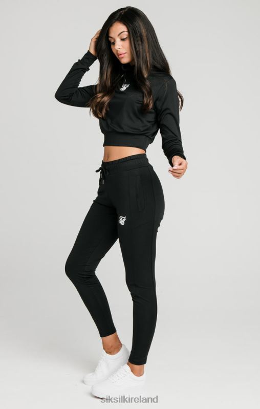 SikSilk Women Black Essential Track Top XTFJ97 Apparel