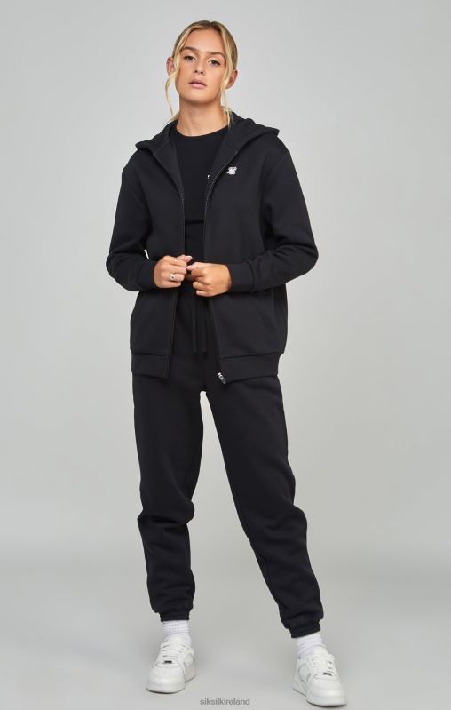 SikSilk Women Black Essential Zip Thru XTFJ100 Apparel