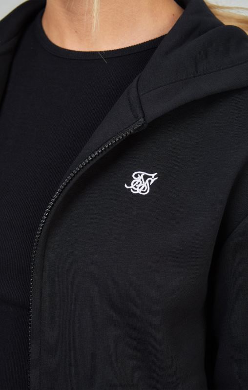 SikSilk Women Black Essential Zip Thru XTFJ100 Apparel
