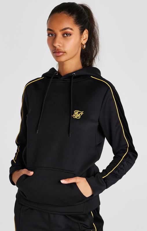 SikSilk Women Black Track Top XTFJ106 Apparel