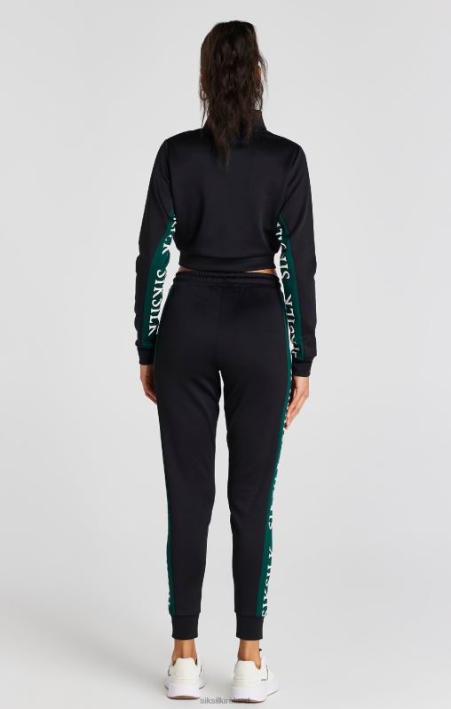 SikSilk Women Black Track Top XTFJ74 Apparel