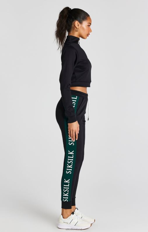 SikSilk Women Black Track Top XTFJ74 Apparel