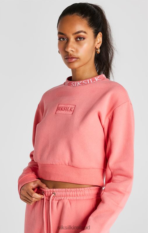 SikSilk Women Coral Crew Sweatshirt XTFJ88 Apparel