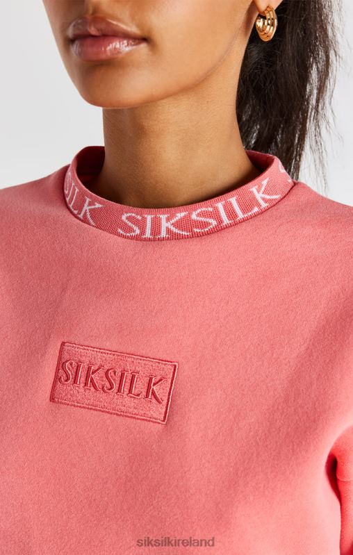 SikSilk Women Coral Crew Sweatshirt XTFJ88 Apparel