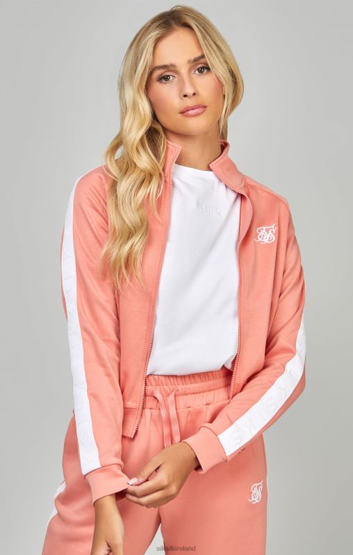 SikSilk Women Coral Taped Track Top XTFJ110 Apparel