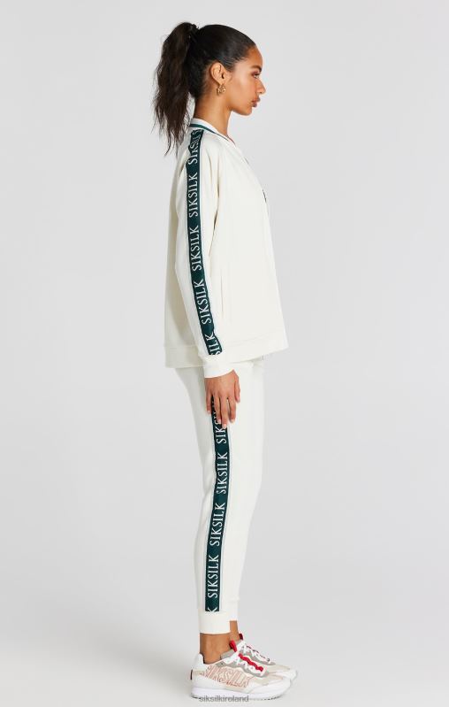 SikSilk Women Ecru Tape Bomber XTFJ89 Apparel