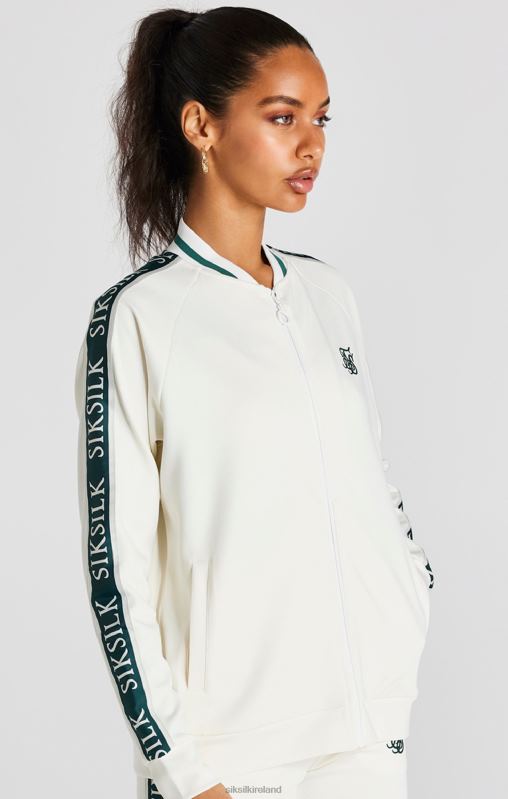 SikSilk Women Ecru Tape Bomber XTFJ89 Apparel