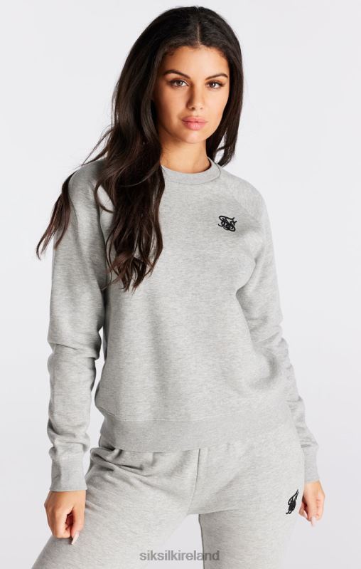 SikSilk Women Grey Marl Essential Crew Sweatshirt XTFJ121 Apparel