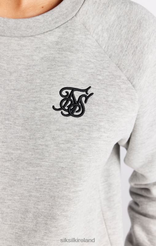 SikSilk Women Grey Marl Essential Crew Sweatshirt XTFJ121 Apparel