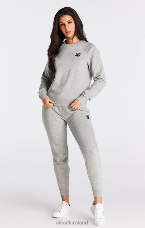 SikSilk Women Grey Marl Essential Crew Sweatshirt XTFJ121 Apparel