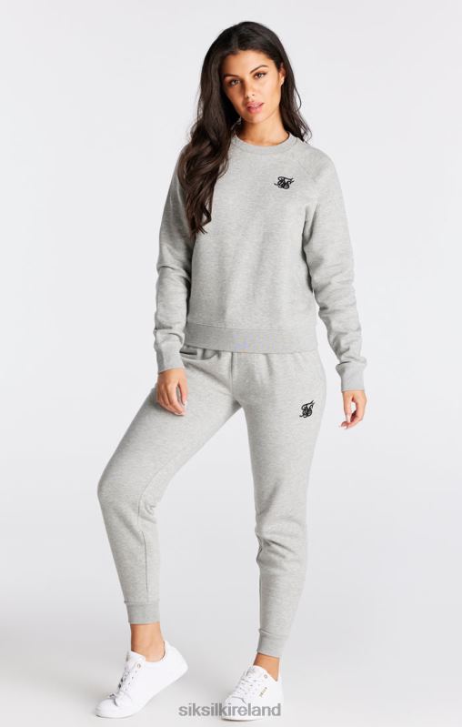 SikSilk Women Grey Marl Essential Crew Sweatshirt XTFJ121 Apparel