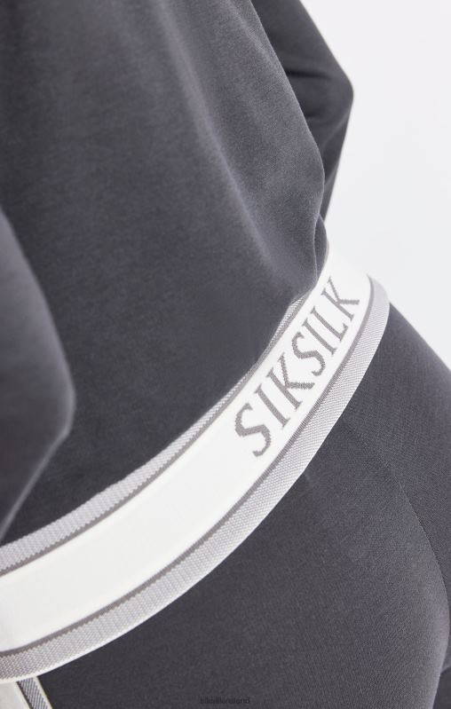 SikSilk Women Grey Zip Track Top XTFJ81 Apparel