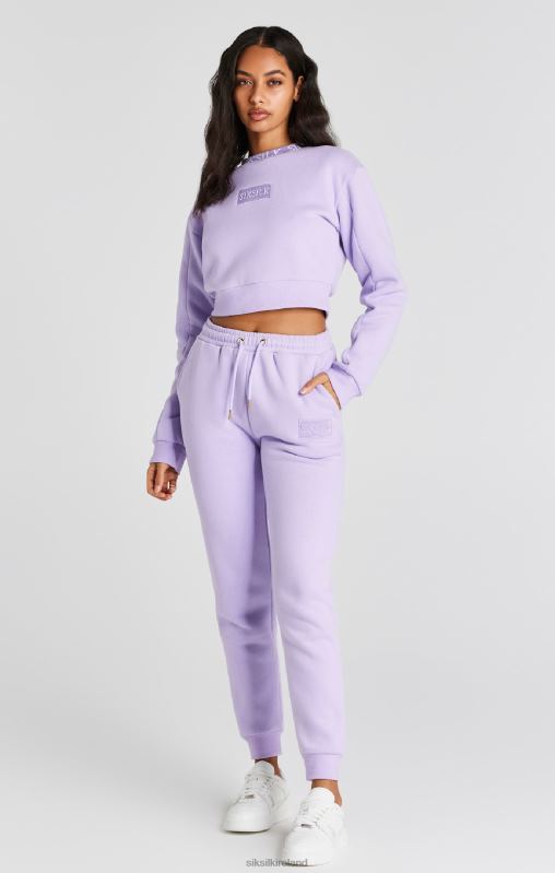 SikSilk Women Lilac Crop Sweatshirt XTFJ82 Apparel