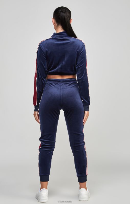 SikSilk Women Navy Velour Track Top XTFJ112 Apparel