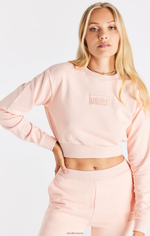 SikSilk Women Pink Crop Sweat XTFJ91 Apparel