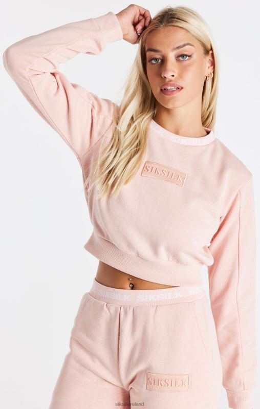 SikSilk Women Pink Crop Sweat XTFJ91 Apparel