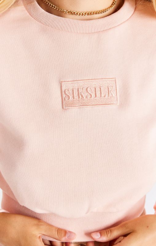SikSilk Women Pink Crop Sweat XTFJ91 Apparel