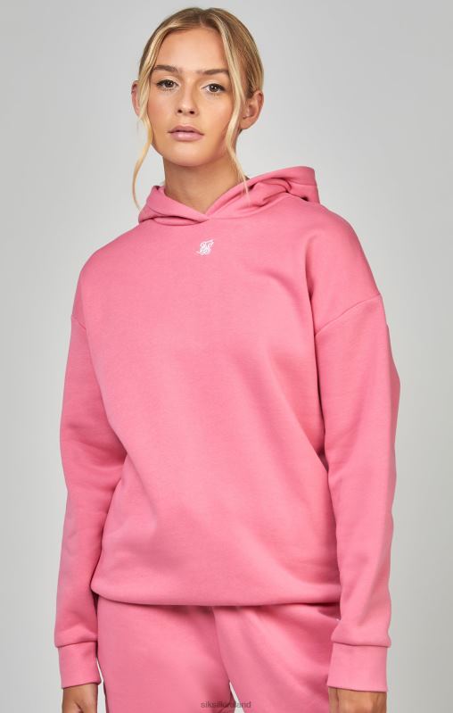 SikSilk Women Pink Essential Overhead Hoodie XTFJ104 Apparel
