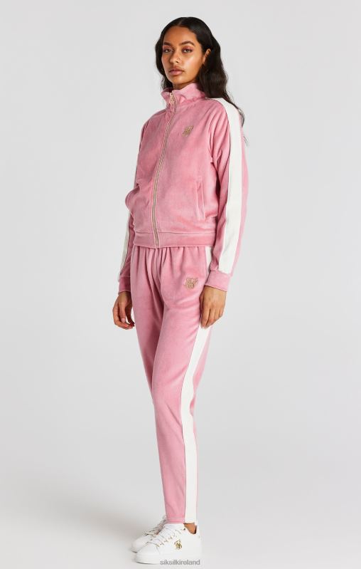 SikSilk Women Pink Velour Track Top XTFJ111 Apparel