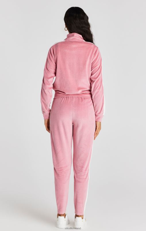 SikSilk Women Pink Velour Track Top XTFJ111 Apparel