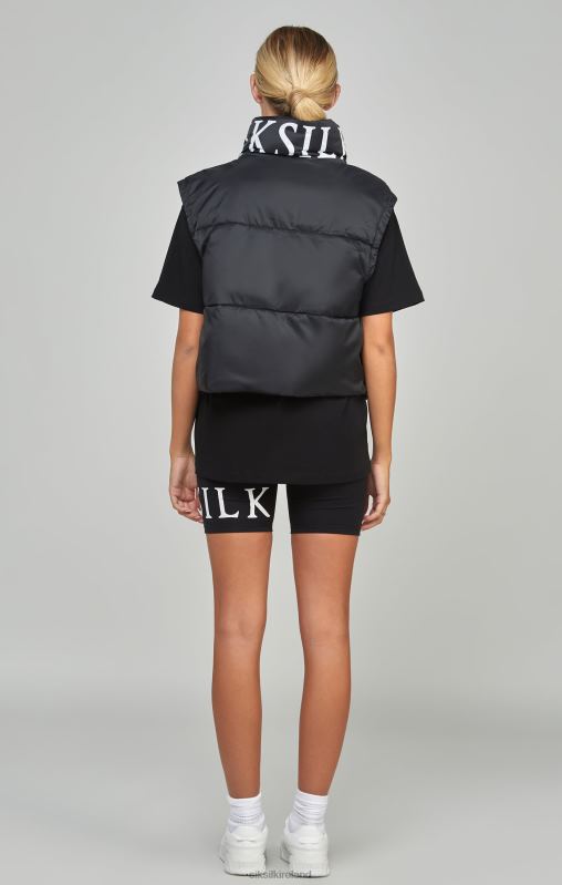 SikSilk Women Black Cropped Gilet XTFJ132 Apparel
