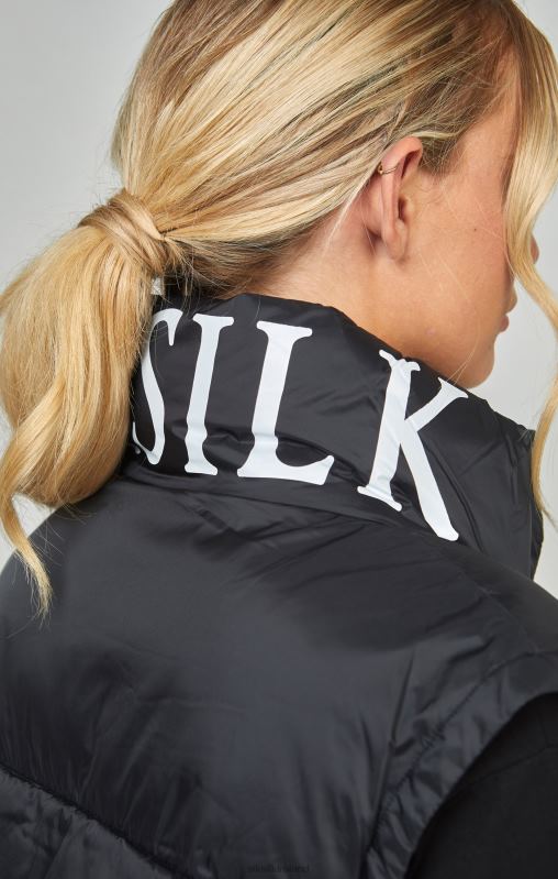 SikSilk Women Black Cropped Gilet XTFJ132 Apparel