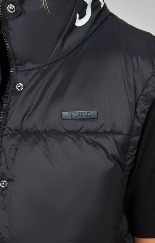 SikSilk Women Black Cropped Gilet XTFJ132 Apparel