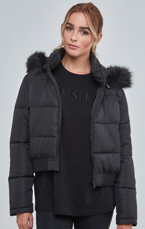 SikSilk Women Black Cropped Parka XTFJ127 Apparel