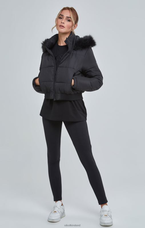 SikSilk Women Black Cropped Parka XTFJ127 Apparel